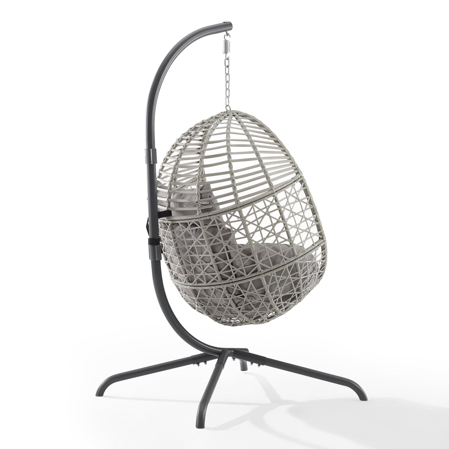 Lorelei Indoor/Outdoor Wicker Hanging Egg Chair Gray/Light Gray - Egg Chair & Stand