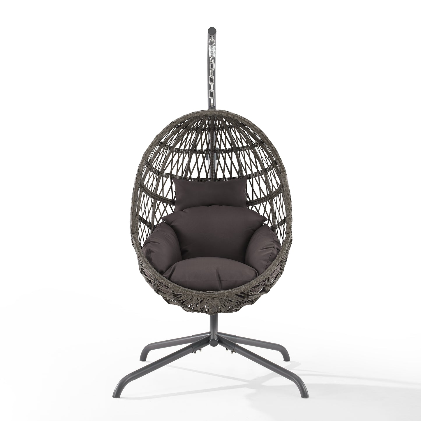 Tess Indoor/Outdoor Wicker Hanging Egg Chair Gray/Driftwood - Egg Chair & Stand