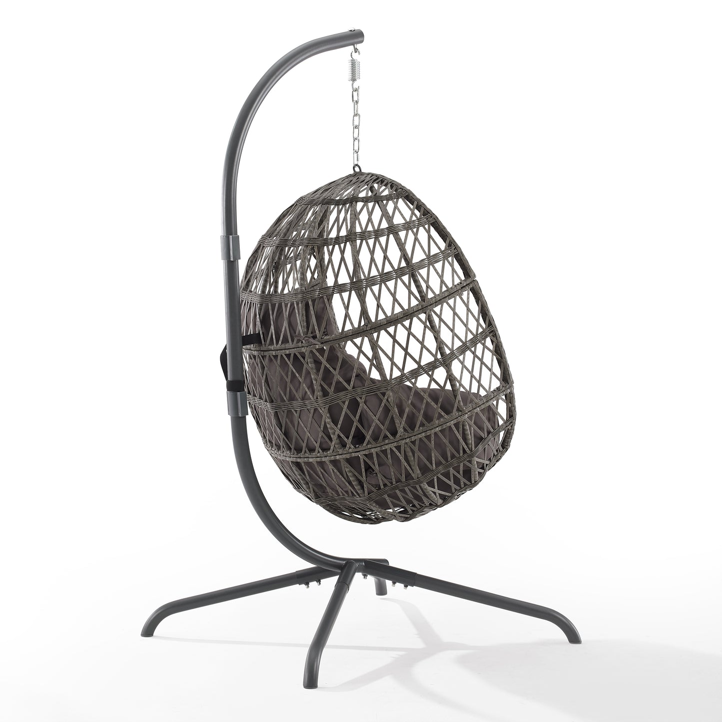 Tess Indoor/Outdoor Wicker Hanging Egg Chair Gray/Driftwood - Egg Chair & Stand