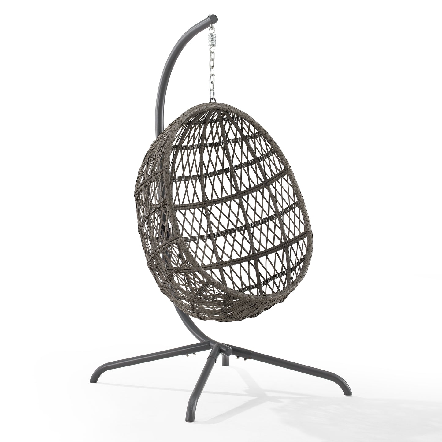 Tess Indoor/Outdoor Wicker Hanging Egg Chair Gray/Driftwood - Egg Chair & Stand