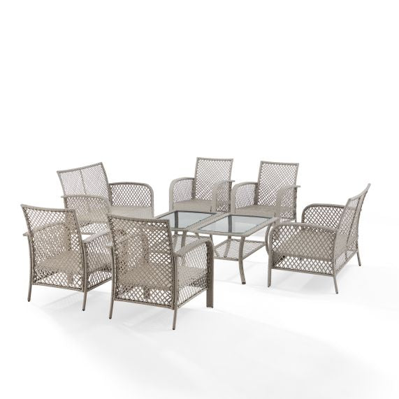 Tribeca 8Pc Outdoor Wicker Conversation Set Charcoal/Gray - 2 Loveseats, 4 Armchairs, & 2 Coffee Tables