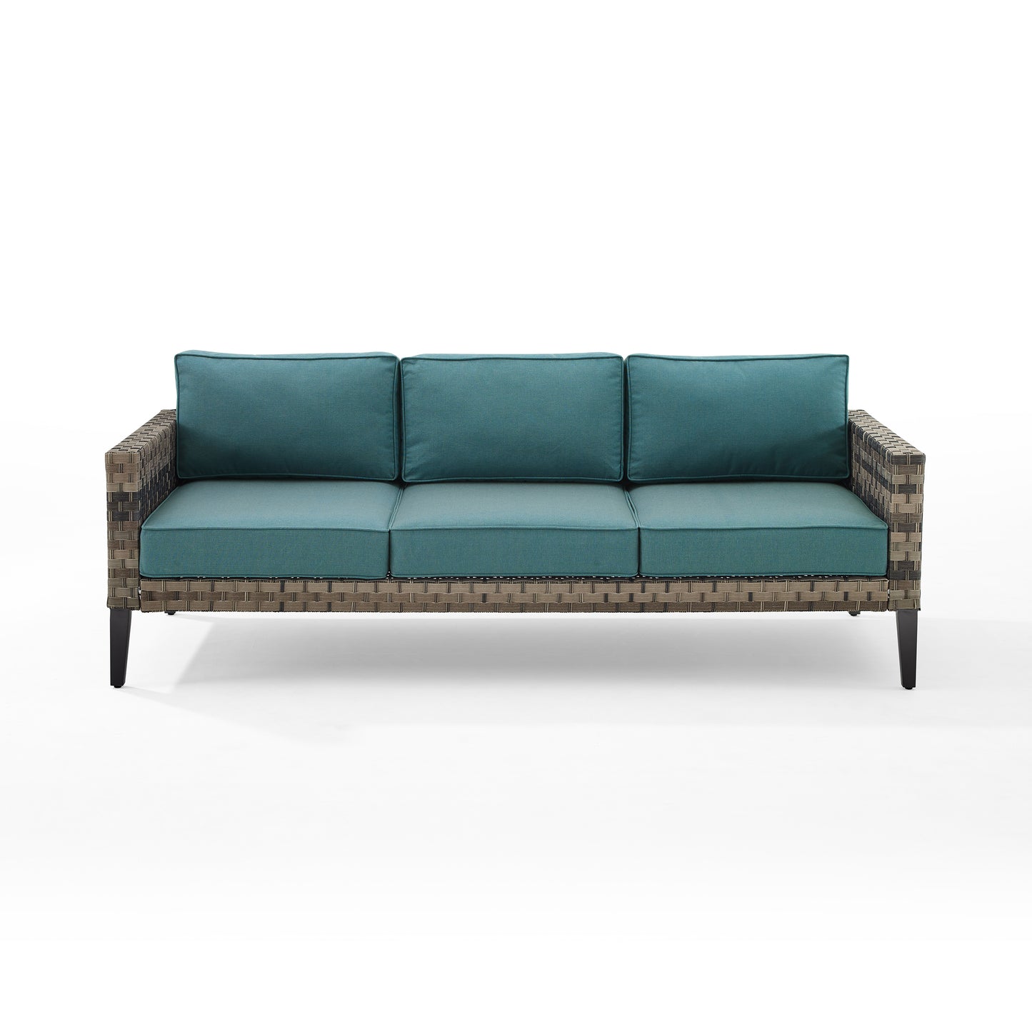 Prescott Outdoor Wicker Sofa Mineral Blue/Brown