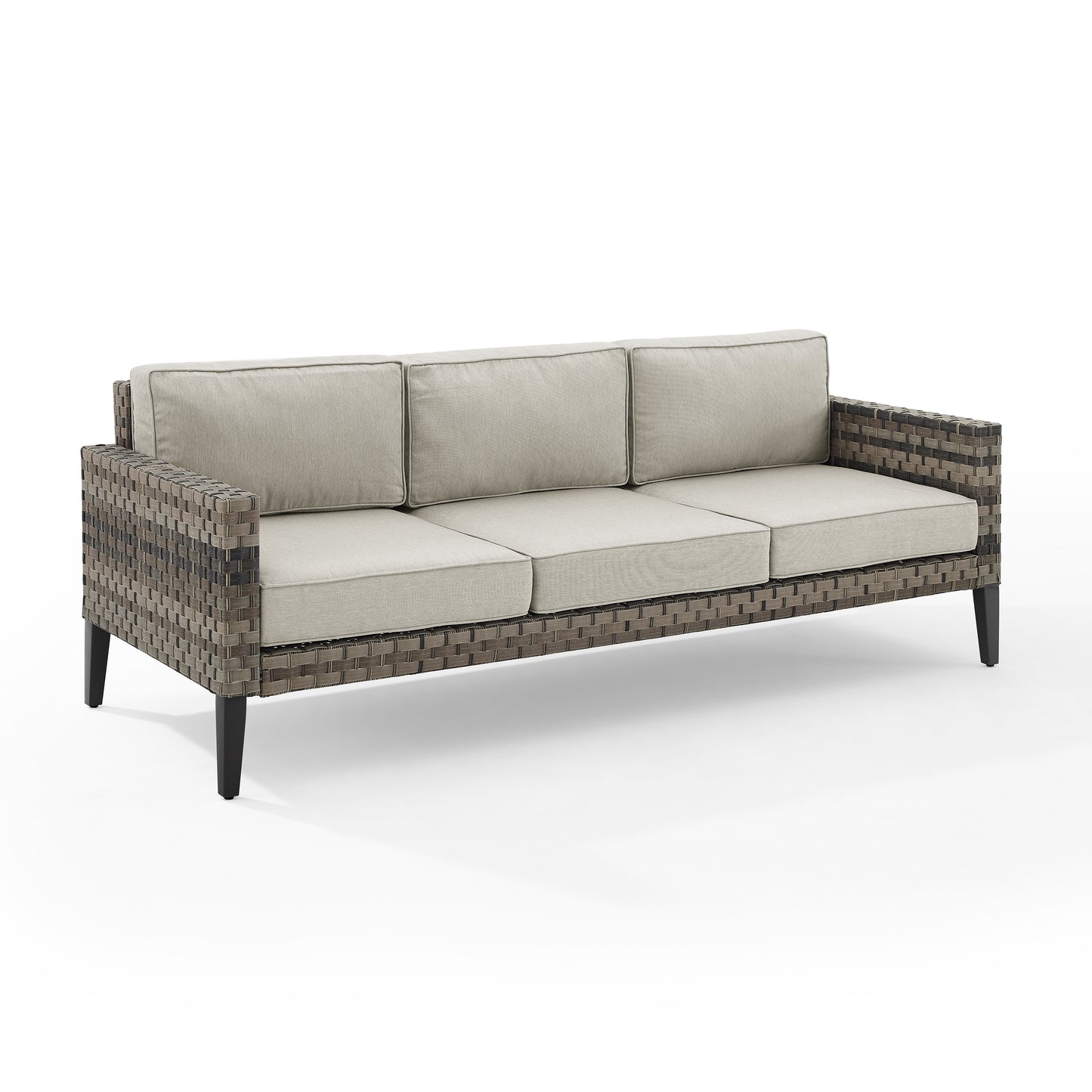 Prescott Outdoor Wicker Sofa Taupe/Brown