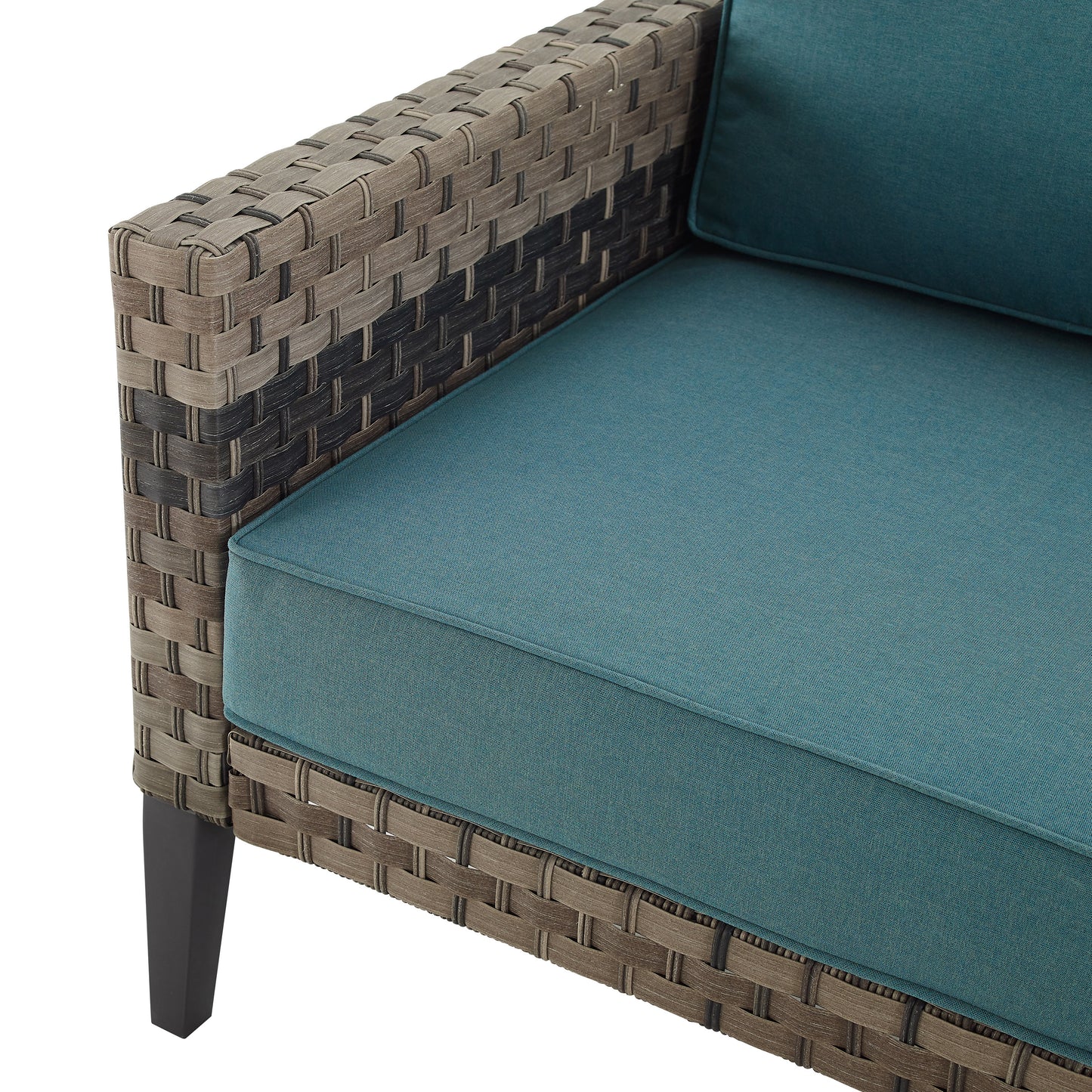 Prescott Outdoor Wicker Loveseat Mineral Blue/Brown