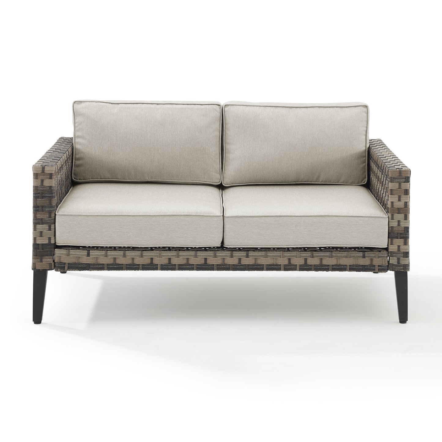 Prescott Outdoor Wicker Loveseat Taupe/Brown