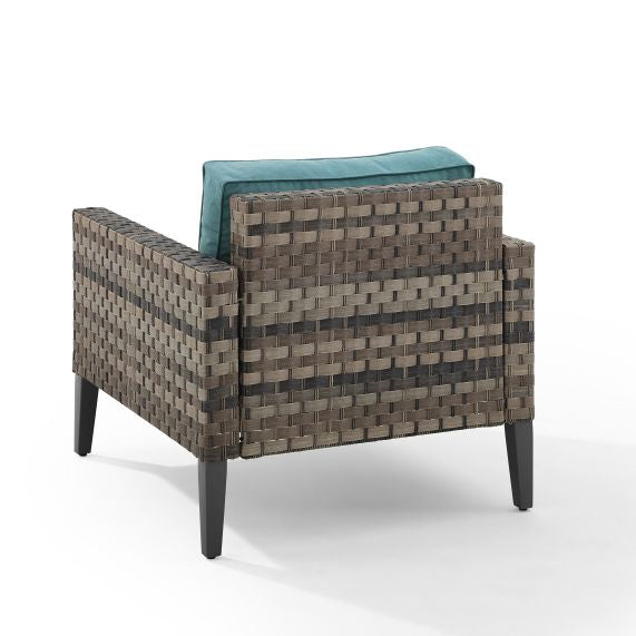 Prescott Outdoor Wicker Armchair Mineral Blue/Brown