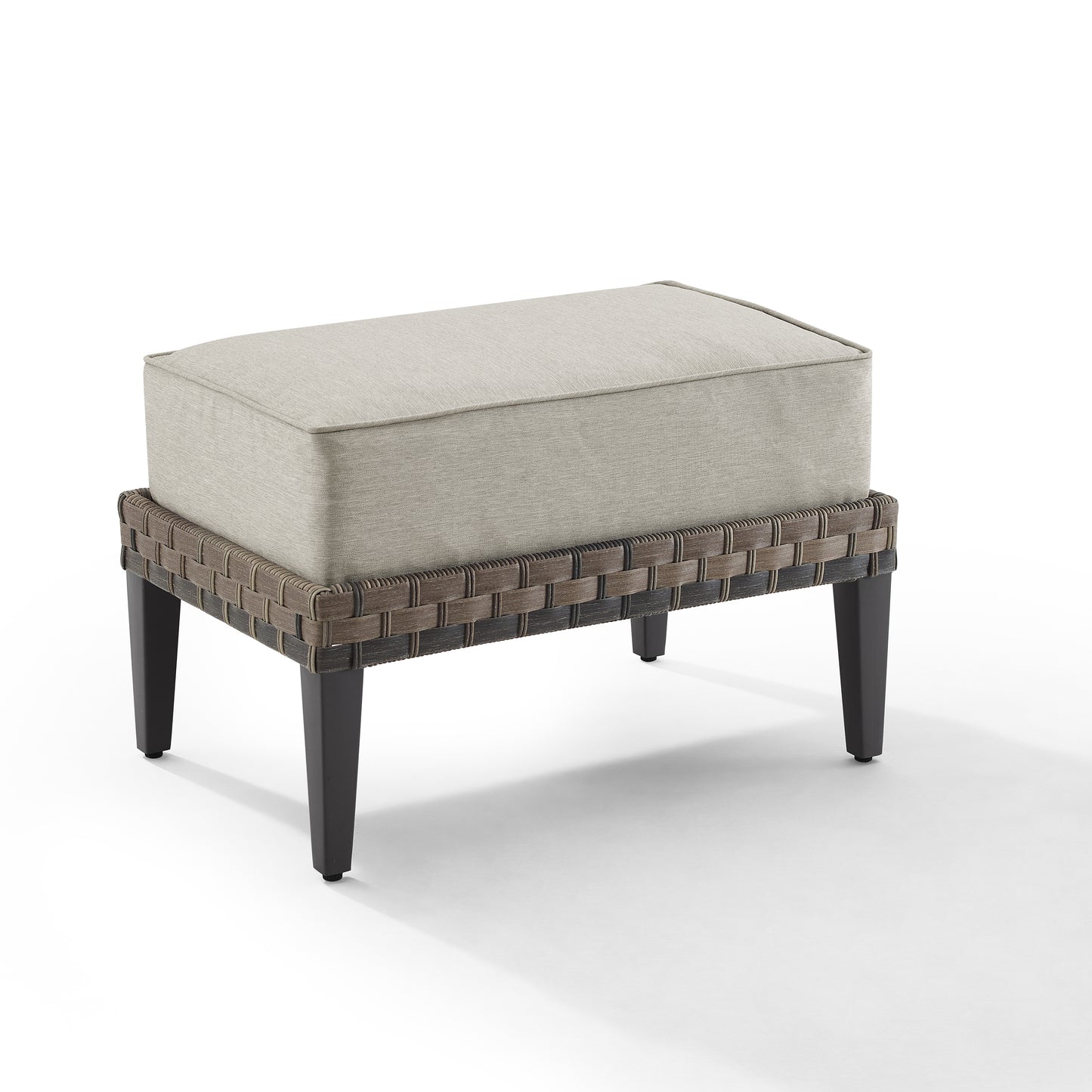 Prescott Outdoor Wicker Ottoman Taupe/Brown