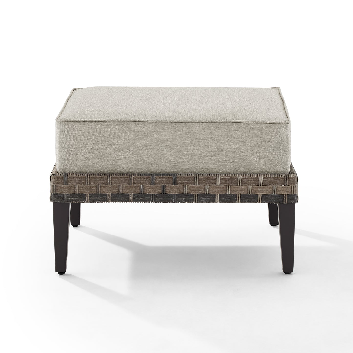 Prescott Outdoor Wicker Ottoman Taupe/Brown