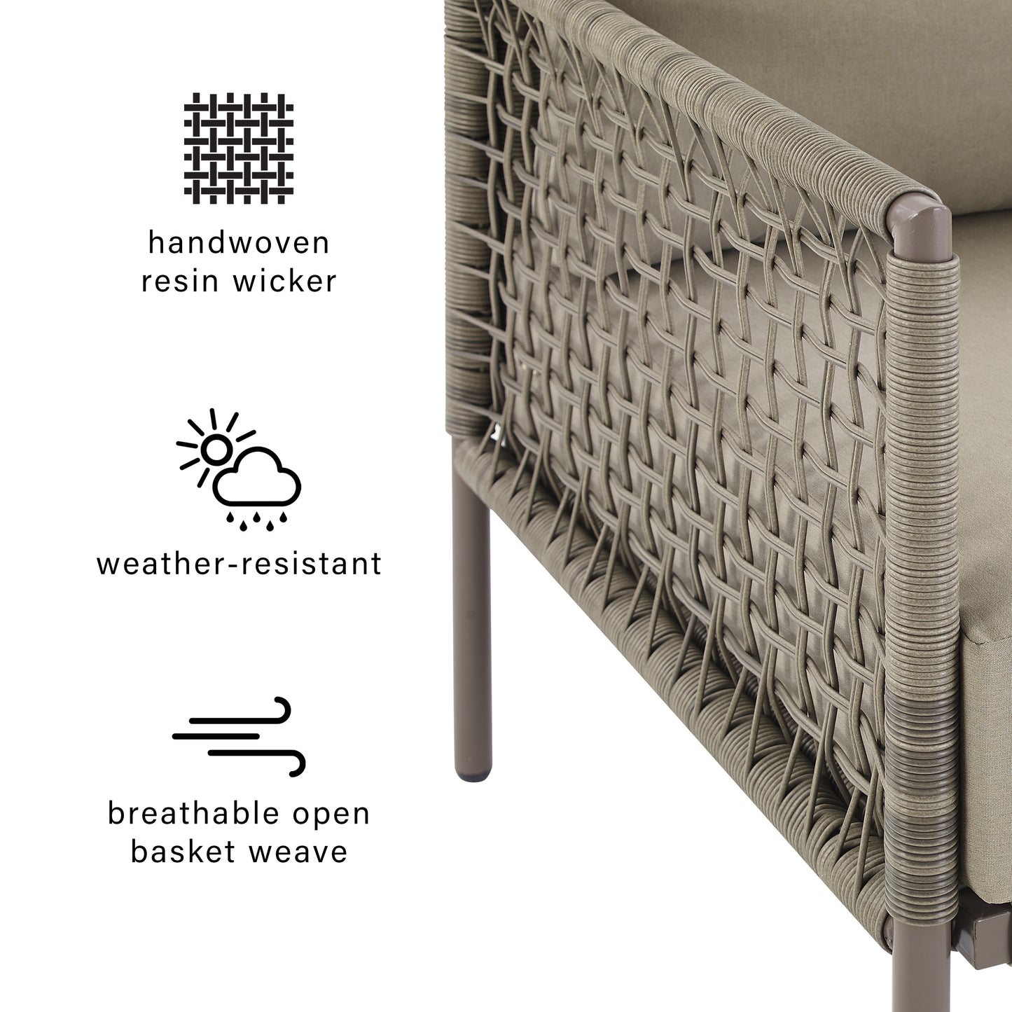 Cali Bay Outdoor Wicker Sofa Taupe/Light Brown