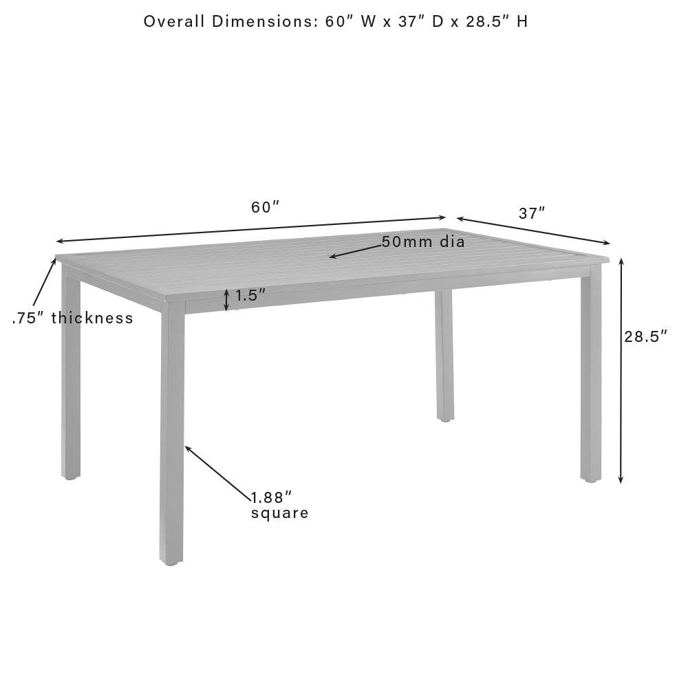 Astrid 7Pc Outdoor Metal Dining Set Matte Black - Dining Table & 6 Chairs