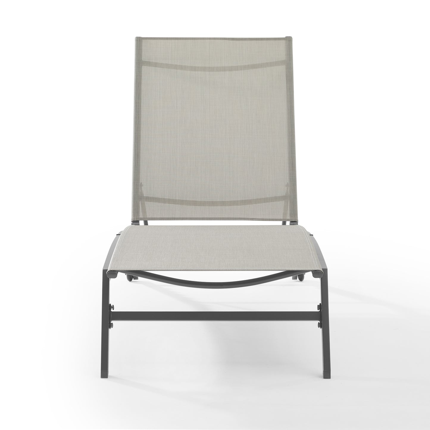 Weaver 2Pc Outdoor Sling Chaise Lounge Set Light Gray/Matte Black - 2 Lounge Chairs