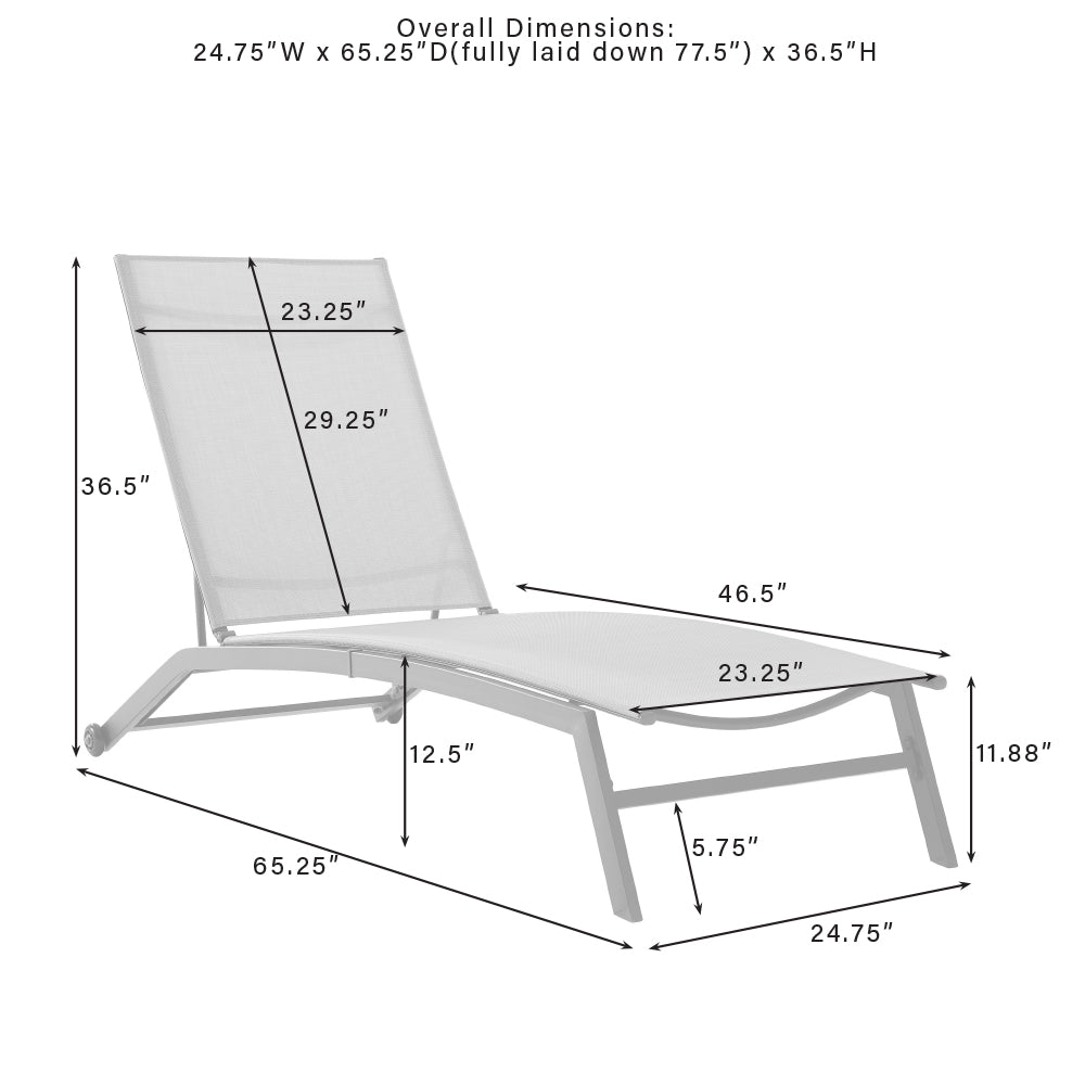 Weaver 2Pc Outdoor Sling Chaise Lounge Set Light Gray/Matte Black - 2 Lounge Chairs