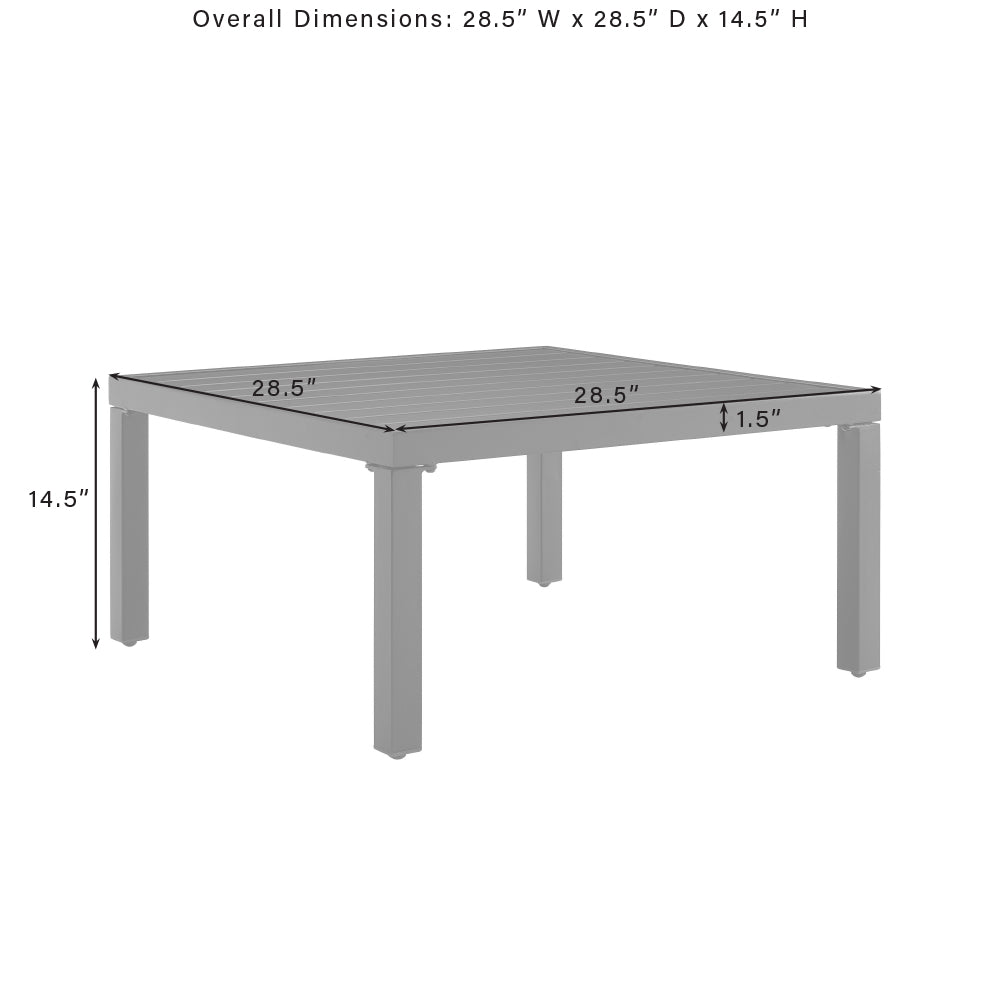 Piermont 4Pc Outdoor Metal Sectional Set Creme/Matte Black - Left Side Loveseat, Right Side Loveseat, Coffee Table & Corner Side Table