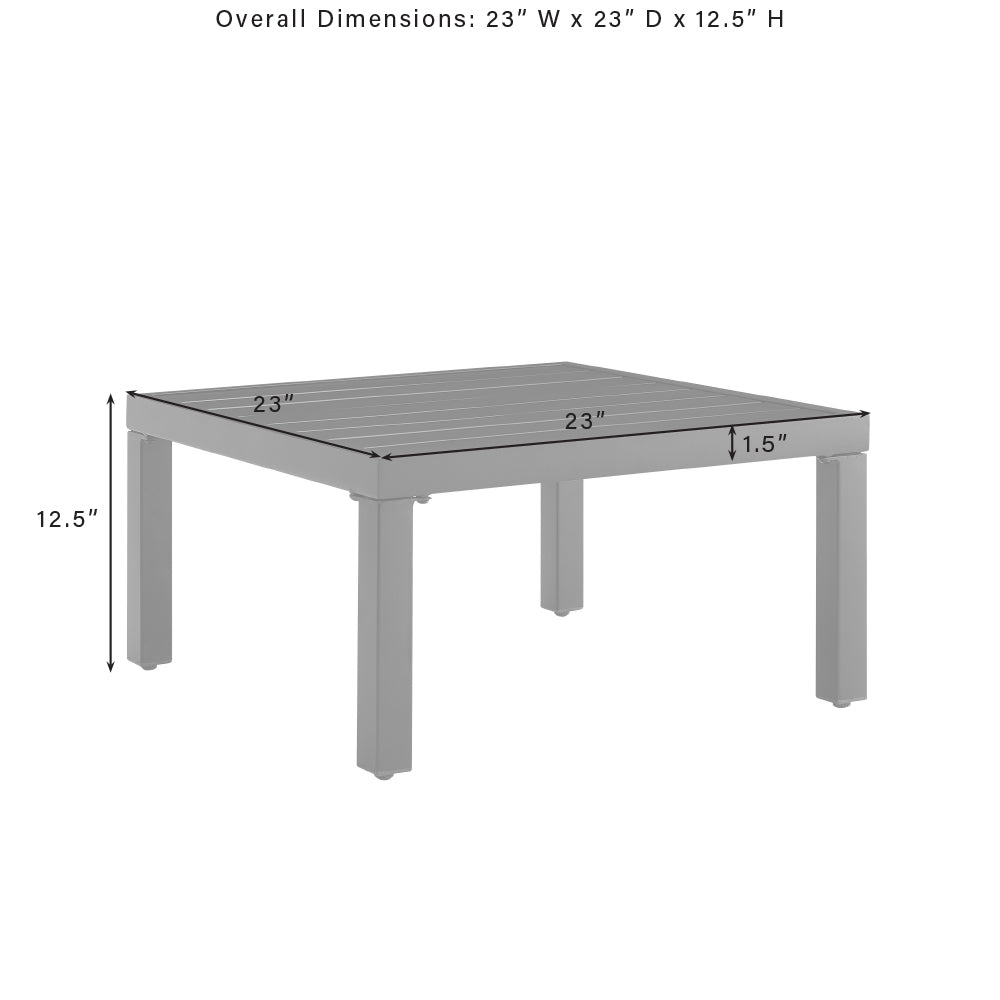 Piermont 4Pc Outdoor Metal Sectional Set Creme/Matte Black - Left Side Loveseat, Right Side Loveseat, Coffee Table & Corner Side Table