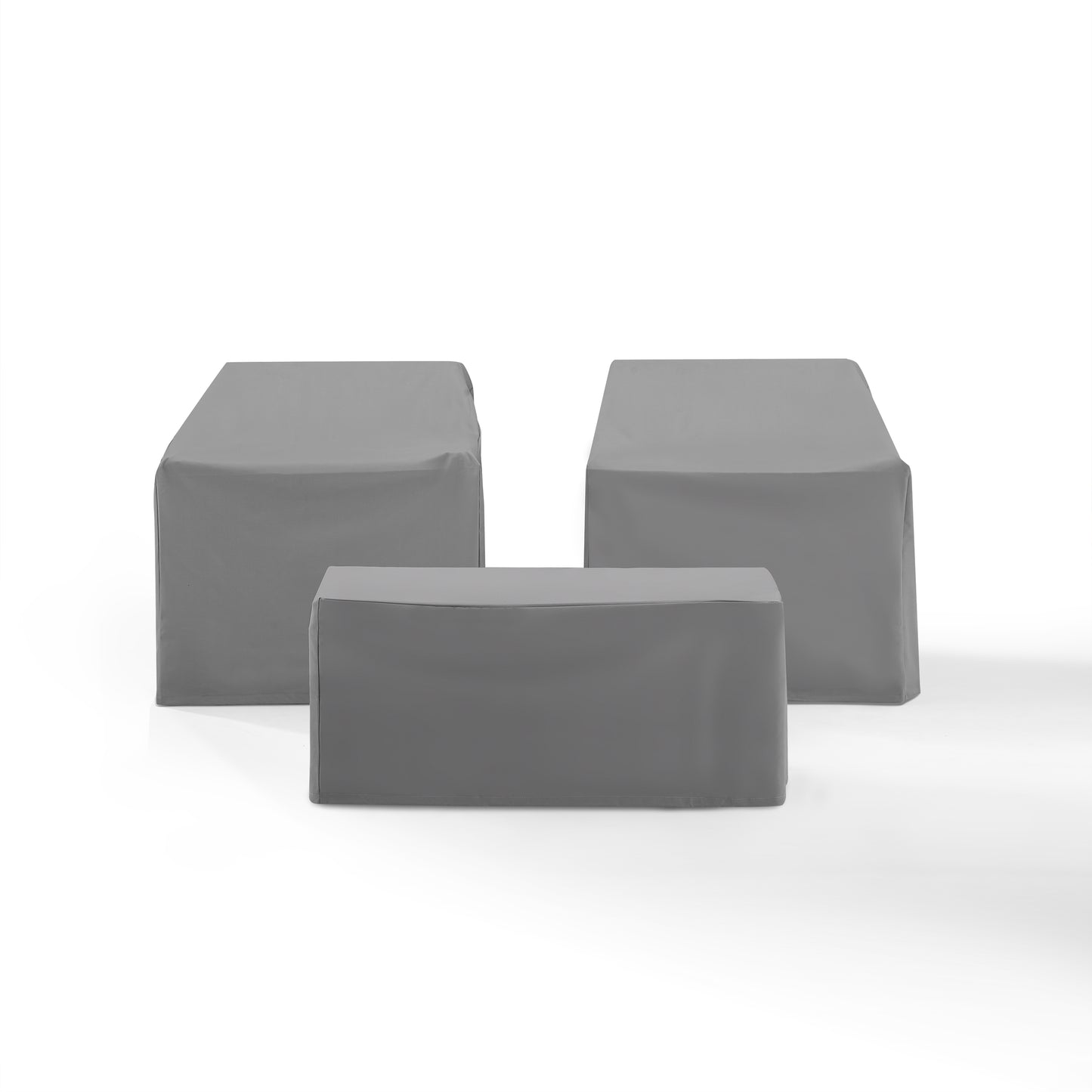 3Pc Furniture Cover Set Gray - 2 Chairs & Coffee Table