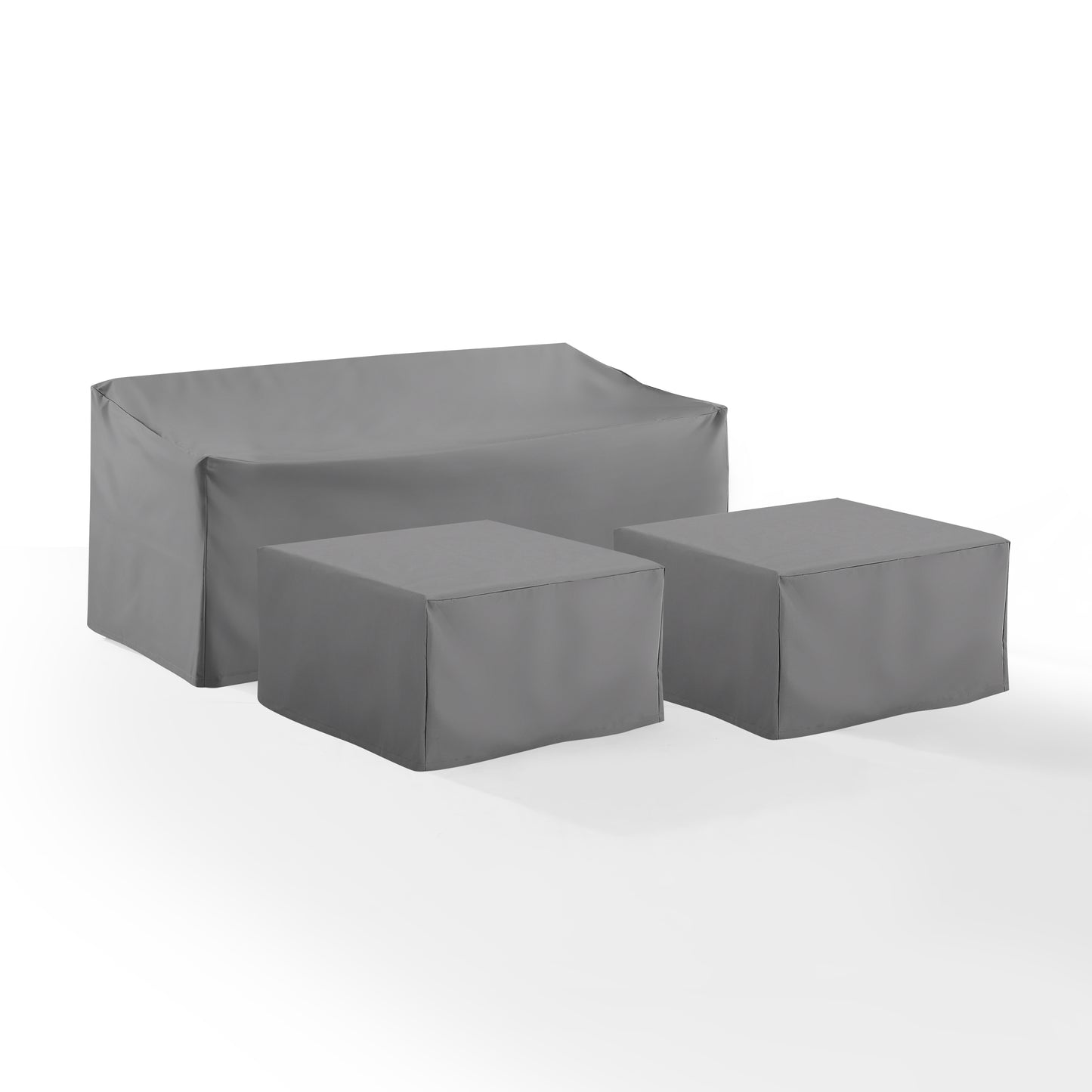 3Pc Sectional Cover Set Gray - Sofa & 2 Square Table/Ottoman